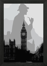 sherlock holmes Framed Wall Art Poster Canvas Print Picture