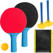 1Pk Desktop Table Tennis Set, Includes Paddles, Net and Ball, Mini Travel-Sized 