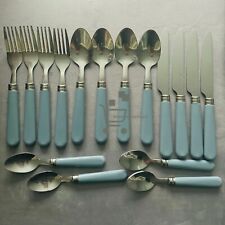 Quality 16 Piece  Ashley Blue Cutlery Set - Stainless Steel - Set For 4