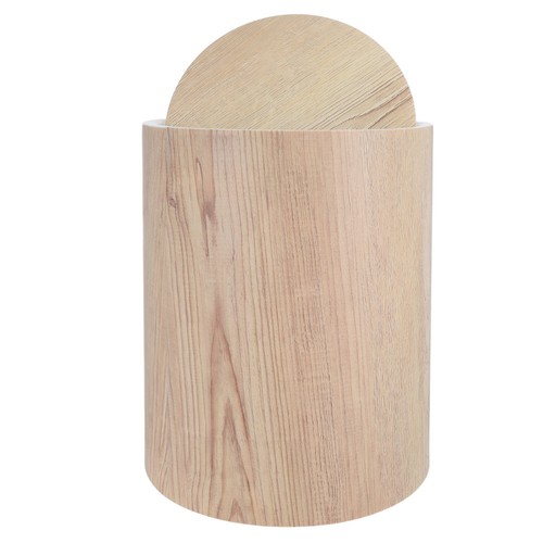Wood grain waste bin - waste, plastic