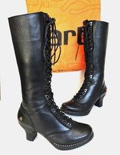 Ladies The ART Company Black Victorian Lace up Knee Boots Size UK 4.5 (eur 37)