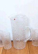 VINTAGE MID CENTURY IITTALA HOPLA CARAFE JUG & GLASSES TAPIO WIRKKALA FINLAND