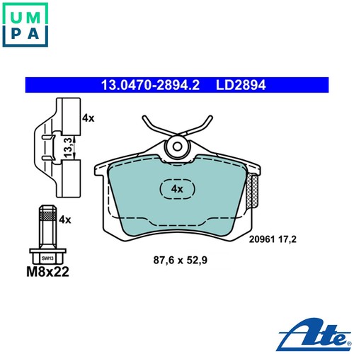 Brake pad set disc - set,