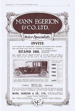 MANN EGERTON & CO Motor Car Coach Builders - Antique Advertisement 1913