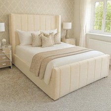 Windsor Beds Winged Panel Bed Frame with Mattress & Gas Lift Options