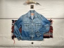 Levi's Type 2 Trucker Jacket S-M Vintage Clothing 2002 Rare Zip Blue Denim Pleat