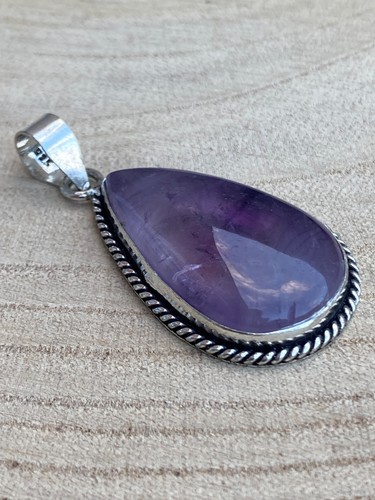 Amethyst bezel pendant - amethyst,