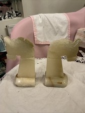 Vintage Onyx Horse Head Bookends