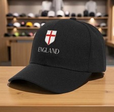 Baseball Cap St George's Cross Design England Patriot Black Free UK Delivery