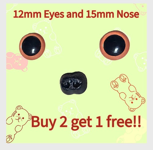 12mm amber orange safety eyes - amber,
