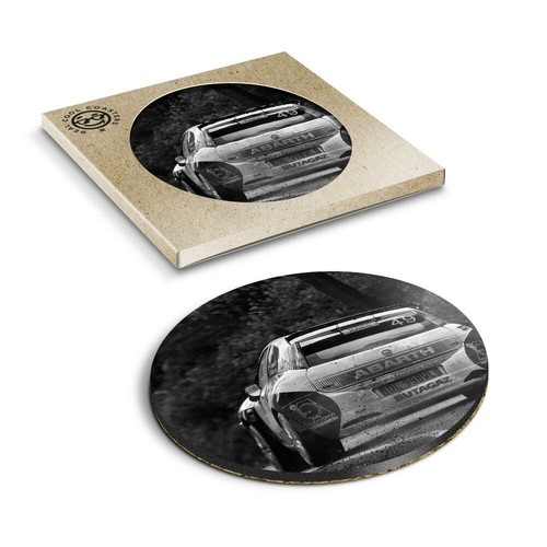 Boxed round coasters bw - round,