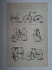 Antique Print 1870 Tricycle