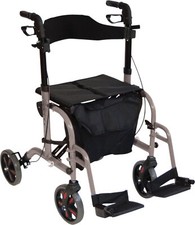 AIDAPT Duo Deluxe Rollator and Transit Chair in One Colour Grey VP184GREY