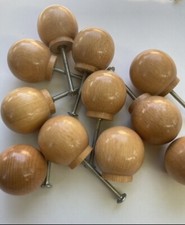 2 x Solid Beech Round Wooden