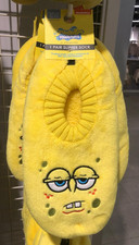 MENS SLIPPER SOCKS FLUFFY FOOTLET PRIMARK SPONGEBOB UK 9-12 new tag licensed