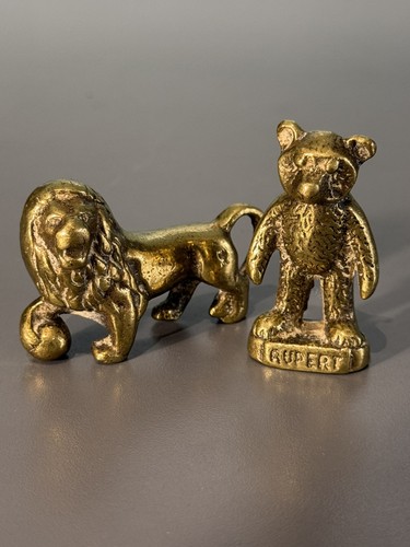 Solid brass lion and bear - 2,