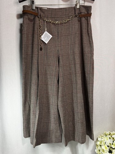 Zara womens large brown plaid - large,
