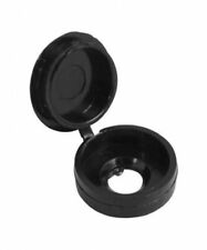 BLACK PLASTIC FOLD OVER HINGED SCREW COVER CAPS PACK 10 TO 1000 LARGE 10G - 12G