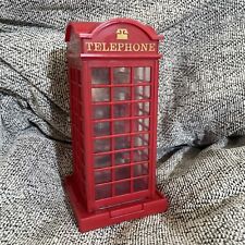 Vintage British Plastic Telephone Booth RED Coin Bank London Toy