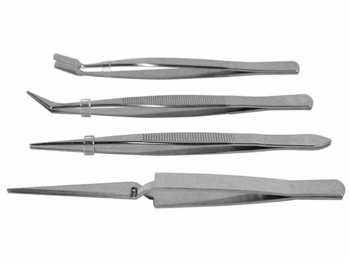 4pc precision tweezers set - 4pc,