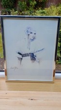 Large vintage/retro Sara Moon print in silver frame