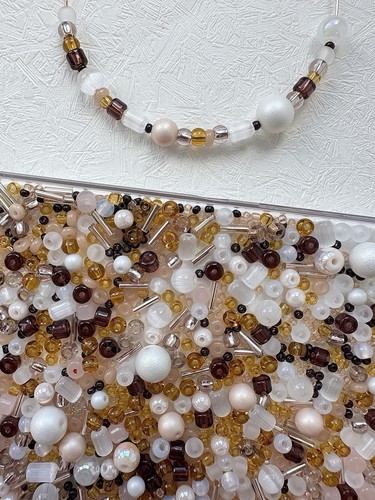 Beads mix 50g beige - mix, 50g/beige