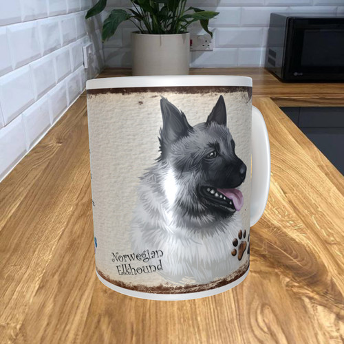Norwegian elkhound dog 11oz - elkhound,