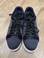 Men’s Ted Baker Bluish Grey Trainers Mesh Upper White Rubber Sole Rare Wear UK10