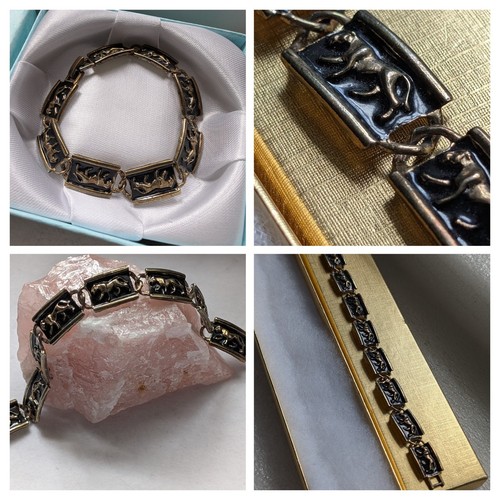 Vintage gold tone black enamel - vintage,