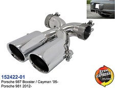 Exhaust Tailpipes Stainless Steel for Porsche 987 Boxster Cayman '05-, 981 2012-