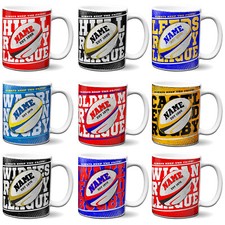 Personalised Rugby League Mug Birthday Dad Cup Valentines Day Gift Fathers Day