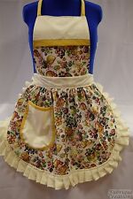 RETRO VINTAGE 50s STYLE FULL APRON / PINNY - SUMMER FRUITS on CREAM