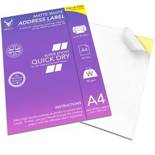 A4 Sticker Paper Sticky Back A4 White Matt Adhesive Address Labels All Printers