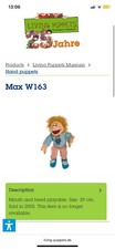 Living Puppets - Max W163 Hand Puppet (65cm) - Used in Great Condition