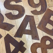 12” Rusty Bold Metal Letters Numbers And Symbols Home Garden Shop Sign Decor