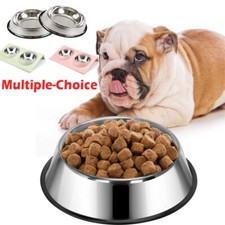26cm/37cm Large Dog Bowls Non Slip Pet Puppy Stainless Steel Water Food Bowl UK