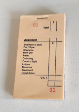 VINTAGE 70s HAIRDRESSING PRICE PAD Assistant 01 - 100 PAGES Services PEACH PAPER