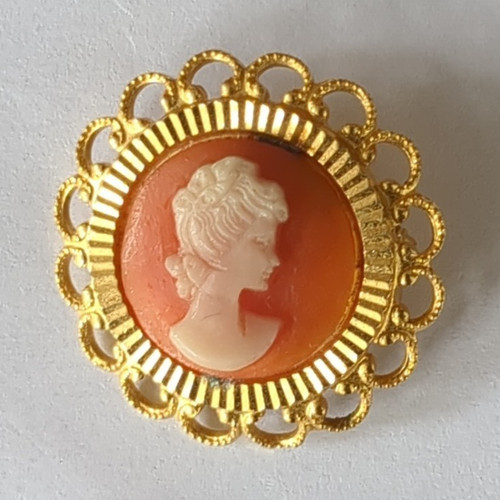 Oval cameo brooch pin - cameo,