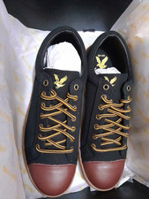 Lyle and Scott Men's Toe Cap Canvas Pump Black Size UK 7 New 