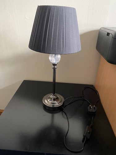 Chrome black shabby chic lamp - chrome/black,