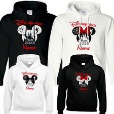 Personalised Kids Disneyland 2025 Hoody Family Matching Mickey Minnie Gift Hood