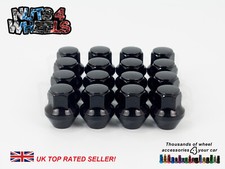 16 x Black Solid Ford Wheel Nuts fits Ford Fiesta RS Turbo OEM Genuine Alloys