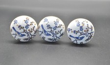 White blue bird knobs - white,