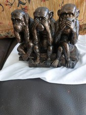 Hear-No, See-No, Speak-No Evil Monkeys Animal Statue Three Truths