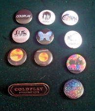 POP GROUPS / MUSIC PIN BADGES - COLDPLAY -  VARIOUS SIZES