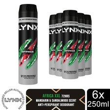 Lynx XXL Africa 72H Sweat Protection Anti-Perspirant Deodorant 6x250ml