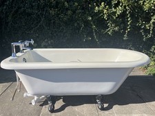 Acrylic Freestanding Roll Top Bath ,Taps,, Waste, Claw Feet L58xH22.5x28w inches