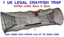 1 UK LEGAL X-LONG CRAYFISH TRAP SHRIMP CRAB LIVE BAIT DROP NET CAGE LOBSTER POT
