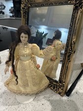 Dolls House Artisan Figure In Cream Dress 1/12 Scale Miniature