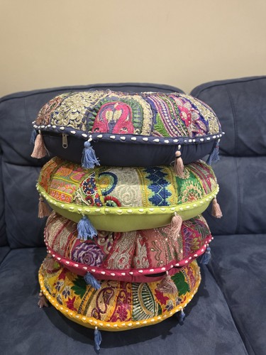 Handmade indian floor pillow - floor,